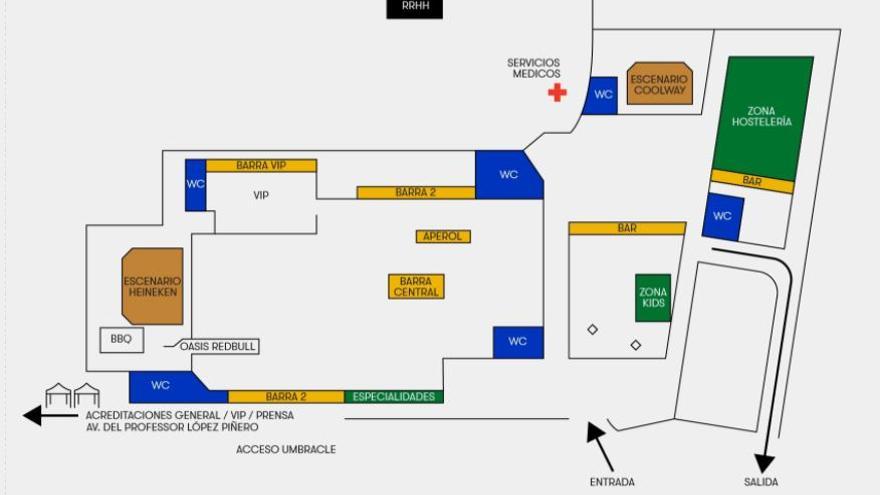 Plano mapa del Festival de les Arts.