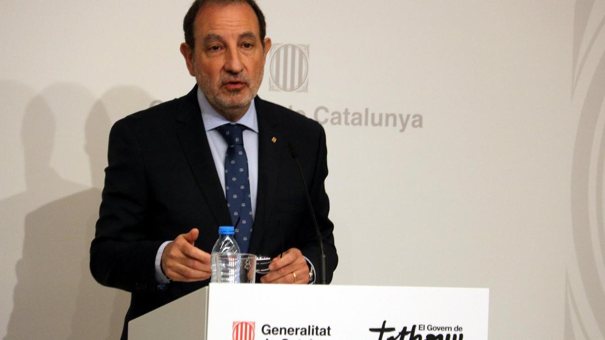 El 'conseller' de justícia en rueda de prensa