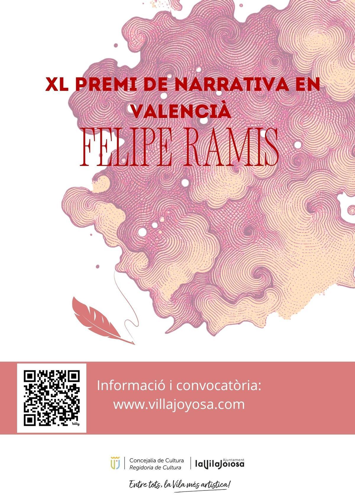 Cartel anunciador de la nueva edición del premio en valenciano Felipe Ramis.