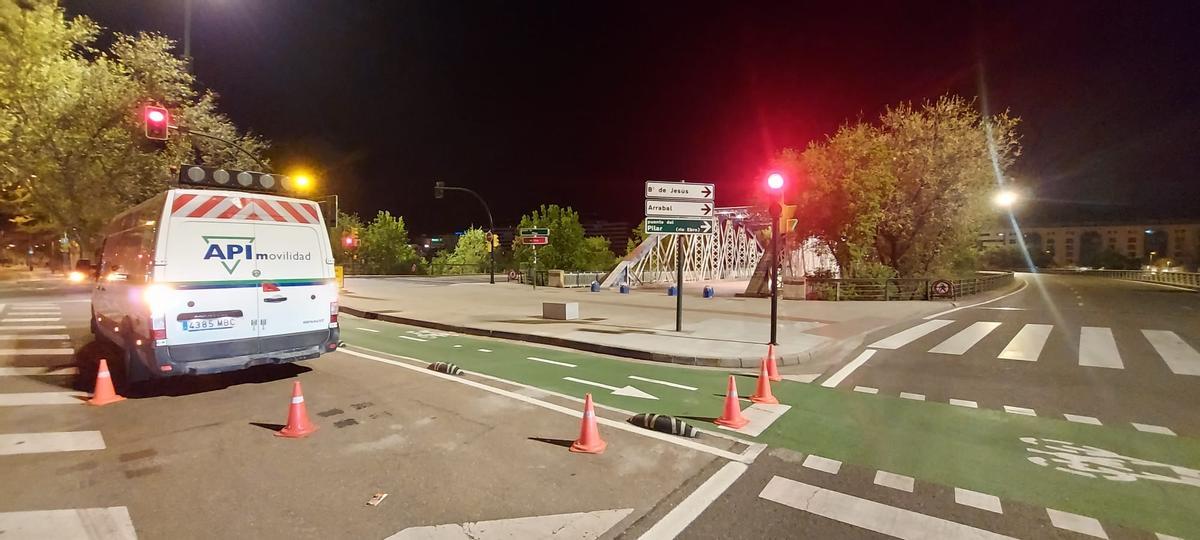 Intervención en los carriles bici del paseo Echegaray.