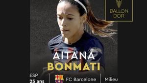 La imagen de France Football para anunciar la candidatura de Aitana Bonmatí al Balón de Oro 2023.