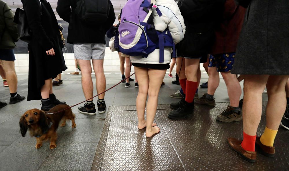 Escenes del dia sense pantalons al metro 2018.