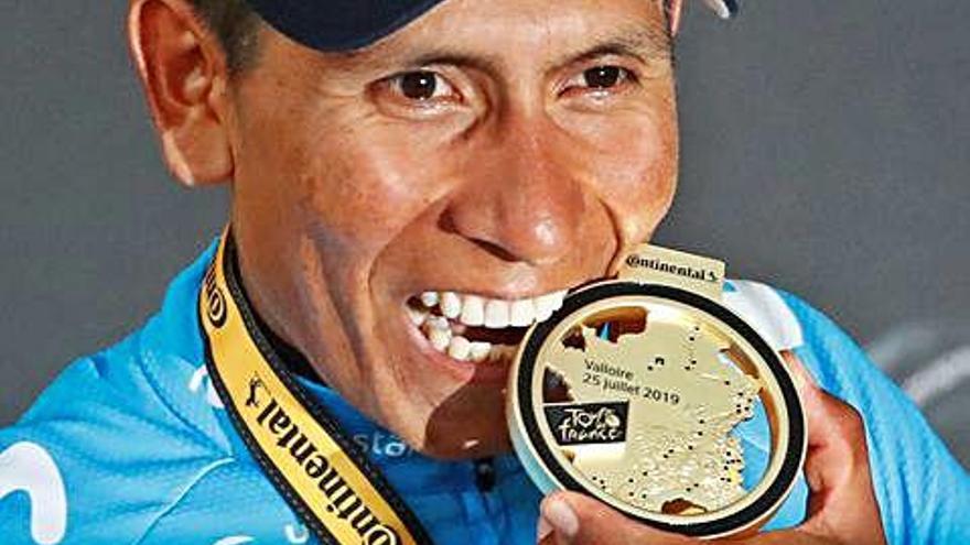 Nairo Quintana (Movistar) després de la victòria d&#039;ahir