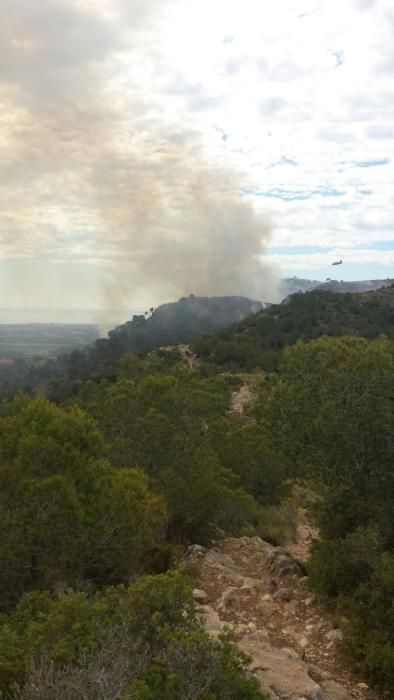 Incendio forestal en Benifairó de les Valls.