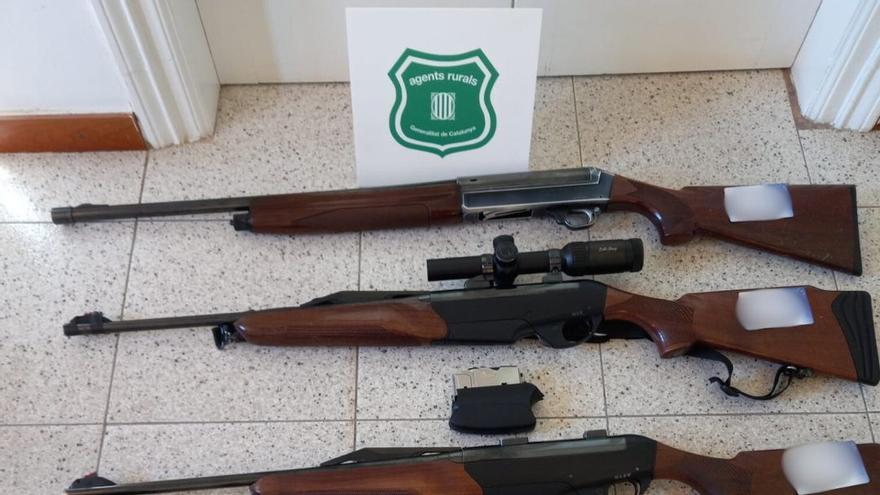 Detall de les armes que han comissat els Agents Rurals durant l'actuació