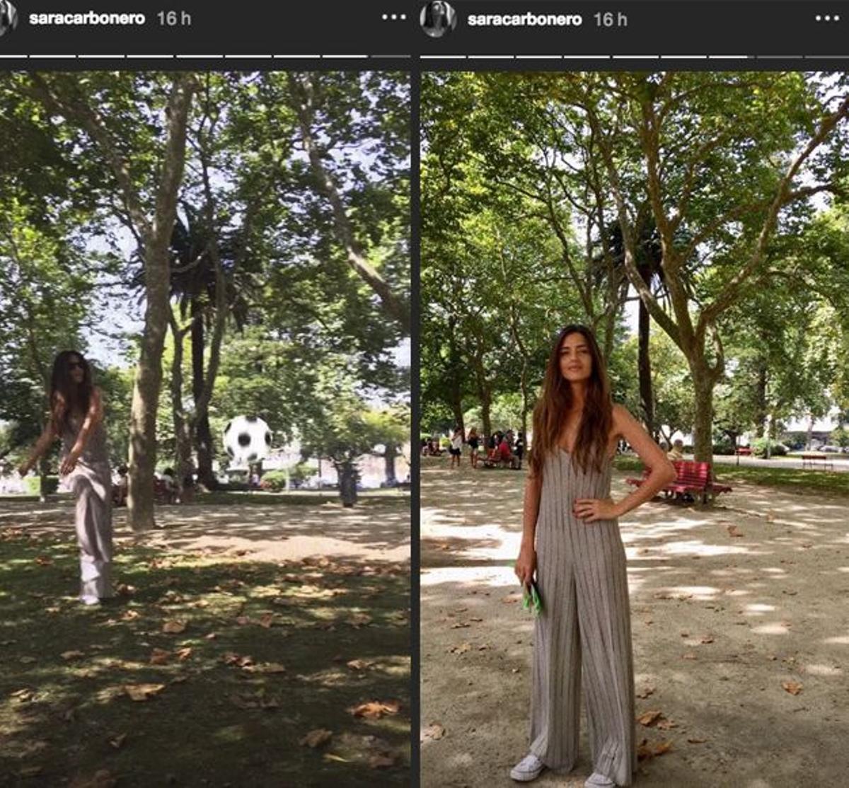Sara Carbonero, con mono de Zara