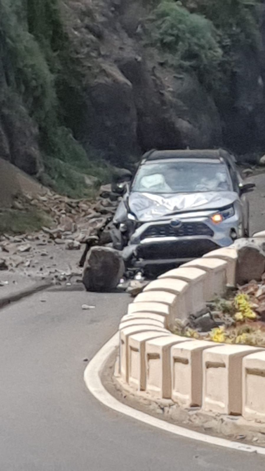 Desprendimientos en una carretera de Tenerife