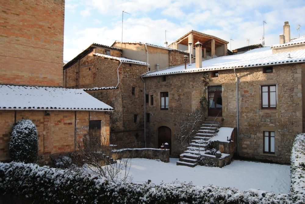 Paisatge matinal nevat a la Catalunya Central