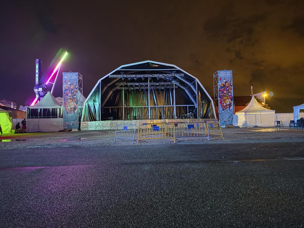 Escenario de Ojea, vacío, el domingo.