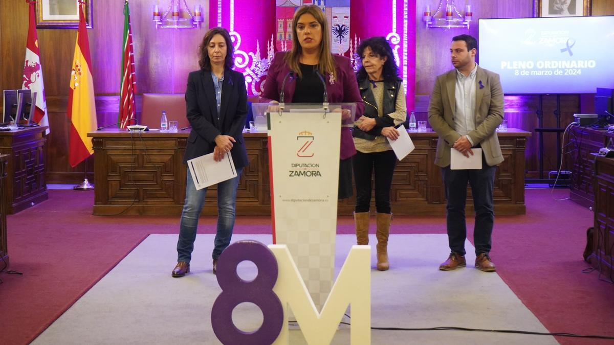 Lectura del manifiesto en la Diputación de Zamora en el Día Internacional de la Mujer