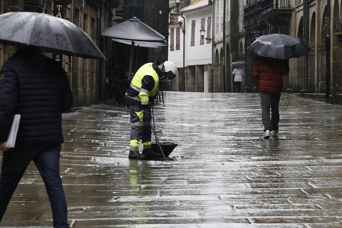 Santiago bajo la borrasca Leonardo