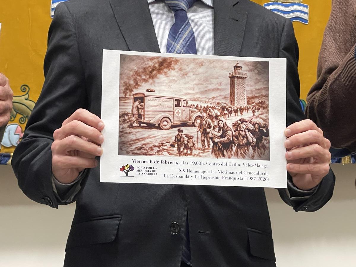 Cartel para el homenaje en Vélez Málaga, del Foro por la Memoria de la Axarquía