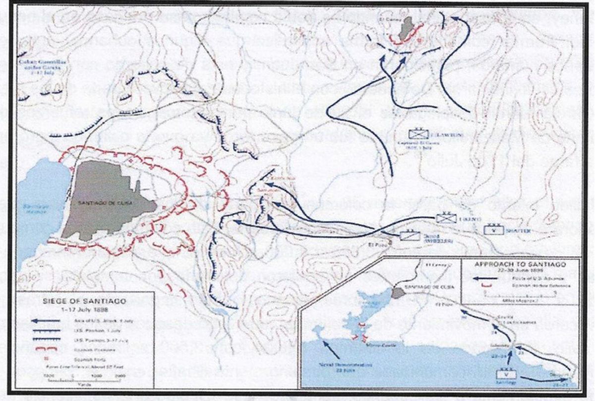 Plan de ataque del V Ejército de los Estados Unidos a Santiago de Cuba.