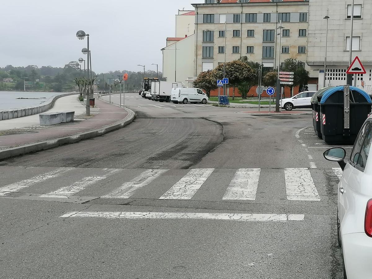 Los tramos asfaltados en O Pombal.