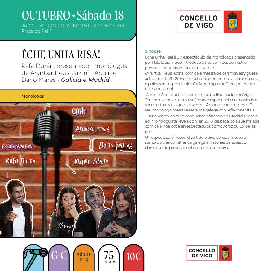 Ficha de «Éche unha risa!» de VigoCultura 2025