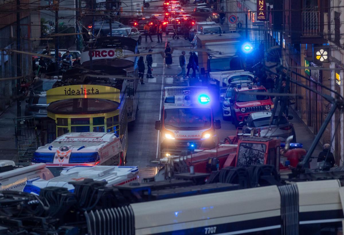 Accidente de tranvía en Milán.