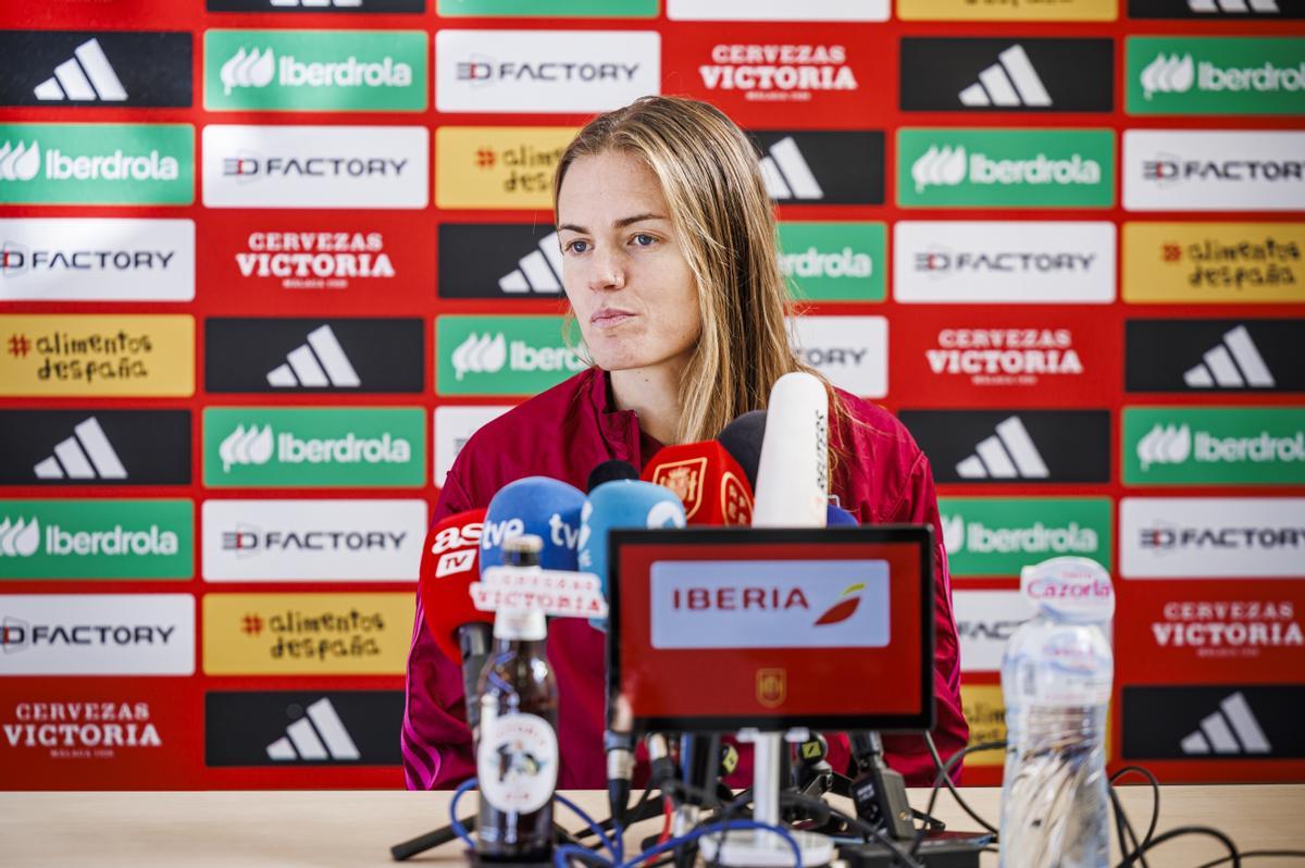 Irene Paredes, capitana de la selección española, durante una intervención en el Mundial femenino.