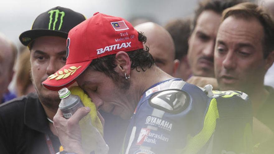 Rossi después de la carrera.