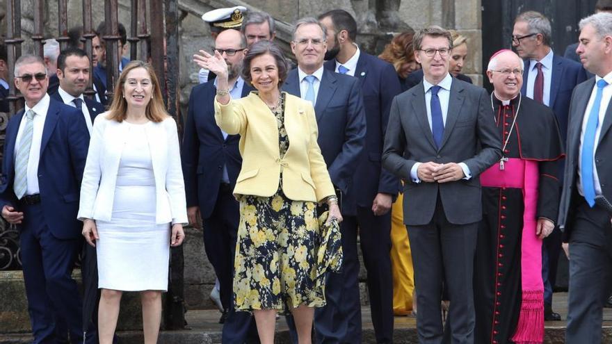 La reina Sofía en su última visita a Santiago.