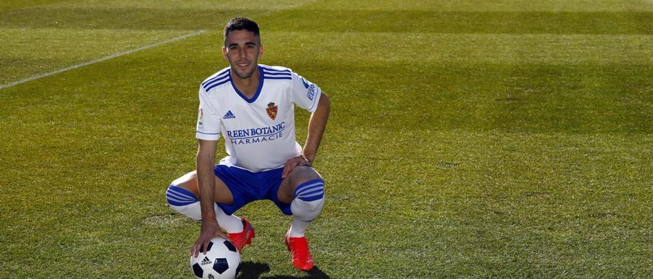 Sabin Merino, en su presentación con el Real Zaragoza.