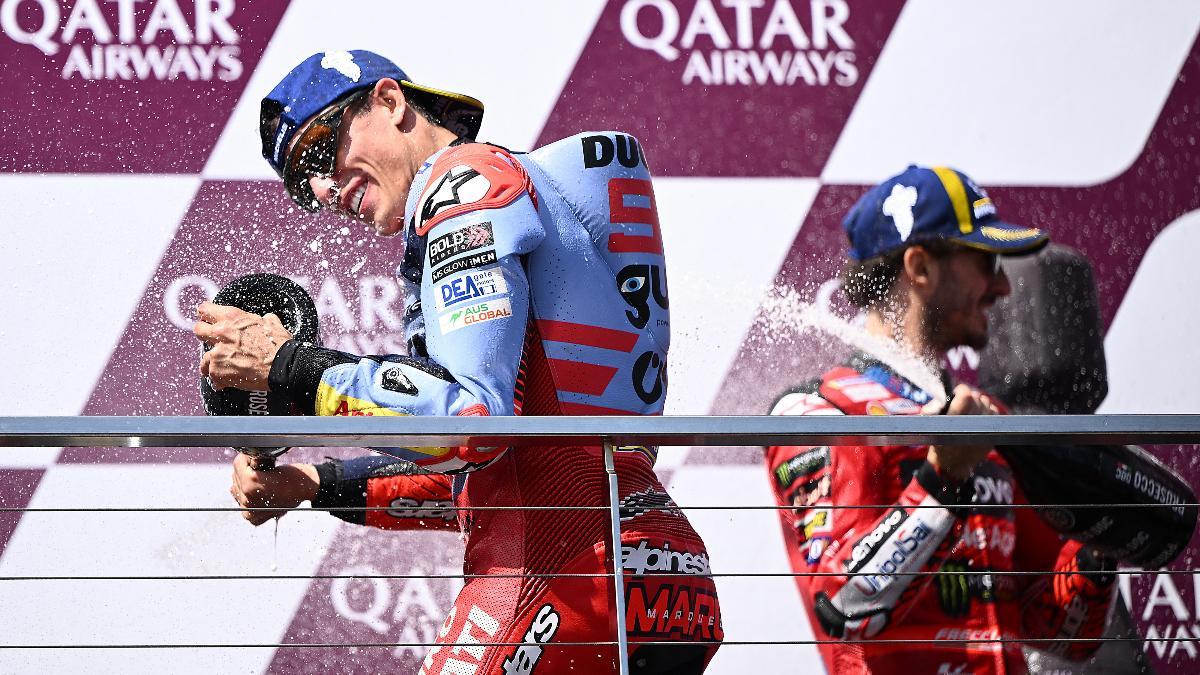 Marc Marquez, en el podio de Australia