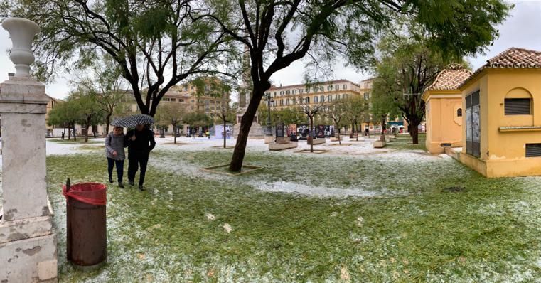 Granizo sobre Málaga.