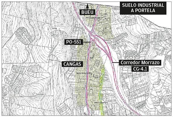 Grafiado del suelo industrial existente en A Portela, dentro del PXOM.