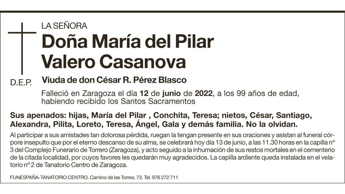Doña María del Pilar Valero Casanova