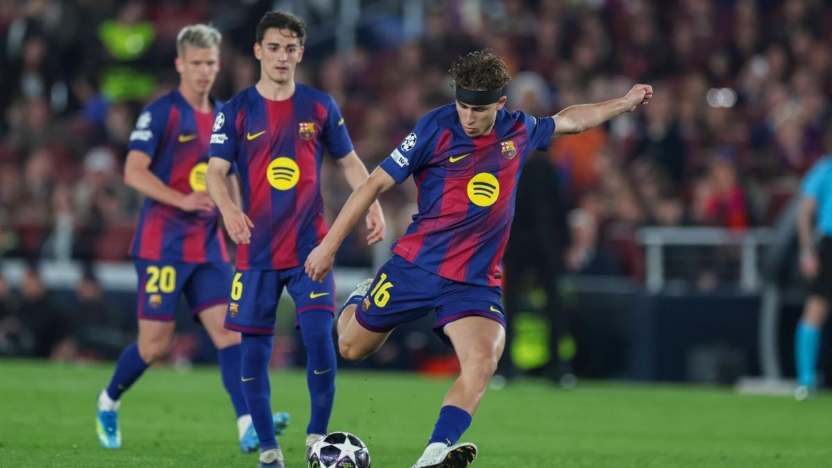 Fermín, Gavi y Olmo se han formado en La Masia