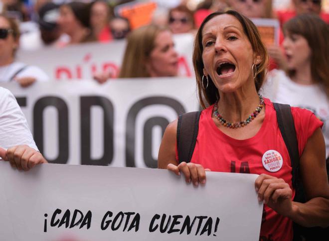 Manifestación en defensa de la pública en Tenerife