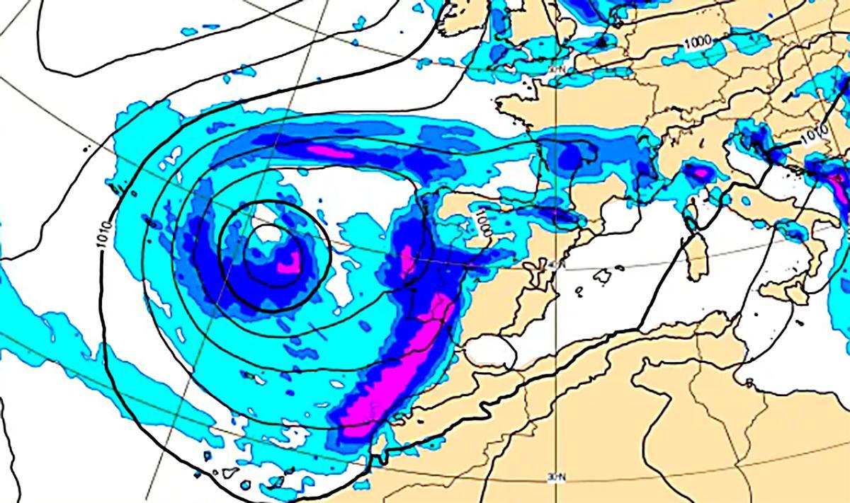 Entrada de frentes el viernes.