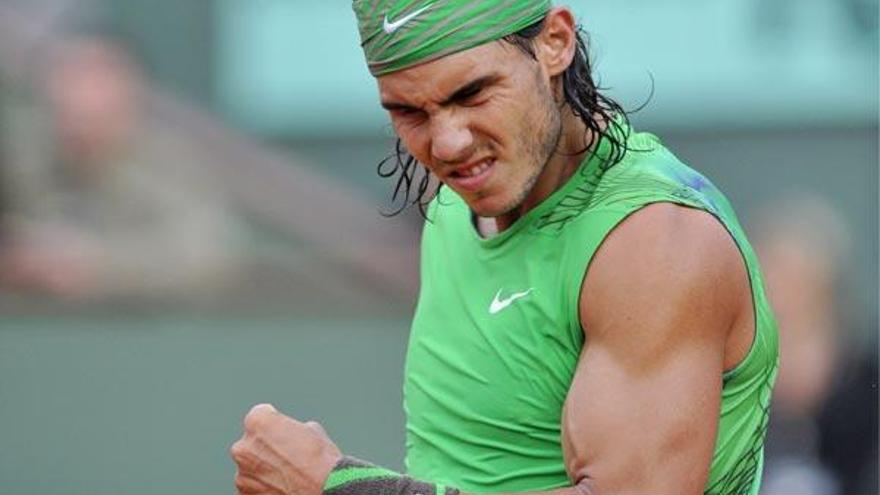 Nadal, durante su partido ante Verdasco.