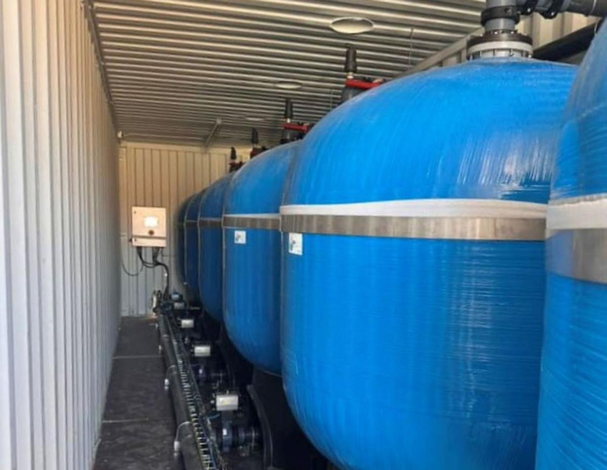 Depósitos filtrantes de la nueva planta potabilizadora de agua. | Cedida