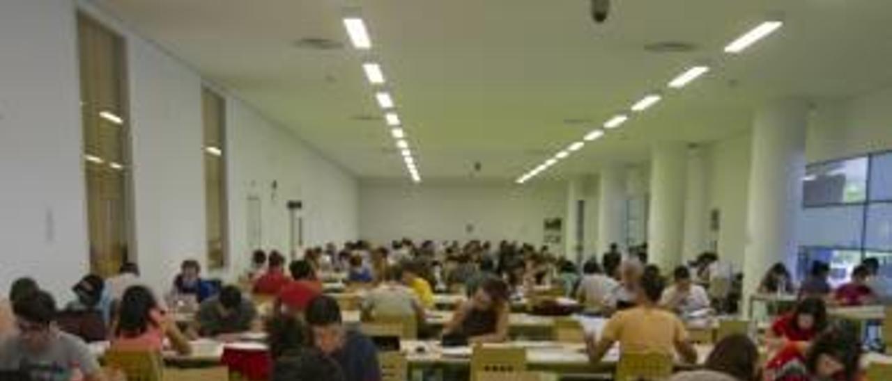 Estudiantes en la biblioteca de la Universidad de Alicante.