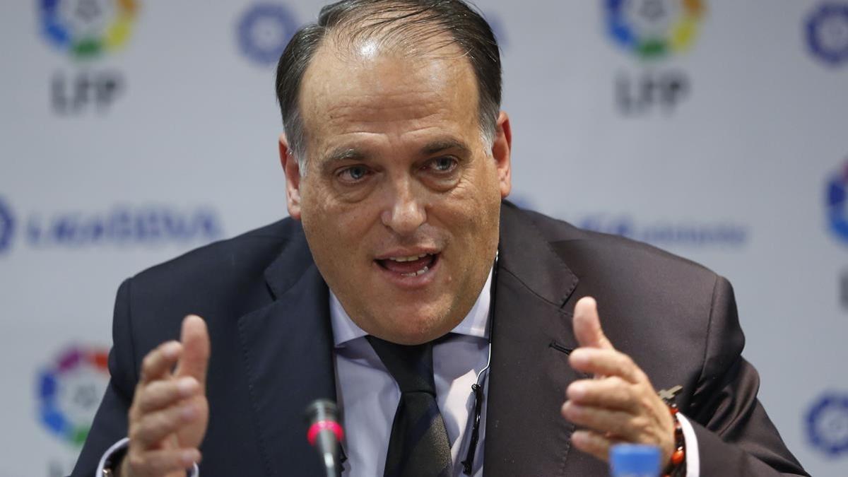 Tebas, sobre el penalti del Madrid-Juventus: &quot;Si se pitó, lo fue&quot;