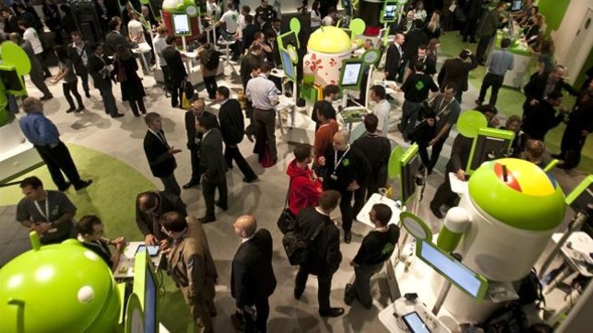 El estand de Google en el MWC del 2012.