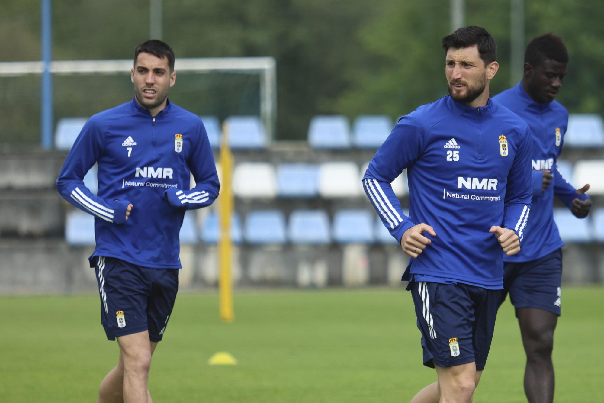 El entrenamiento del Oviedo tras perder en Girona