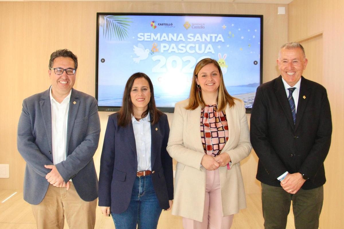 Cabañero, Giner, Miralles y Sales en la presentación de la programación de Semana Santa y Pascua, este viernes.