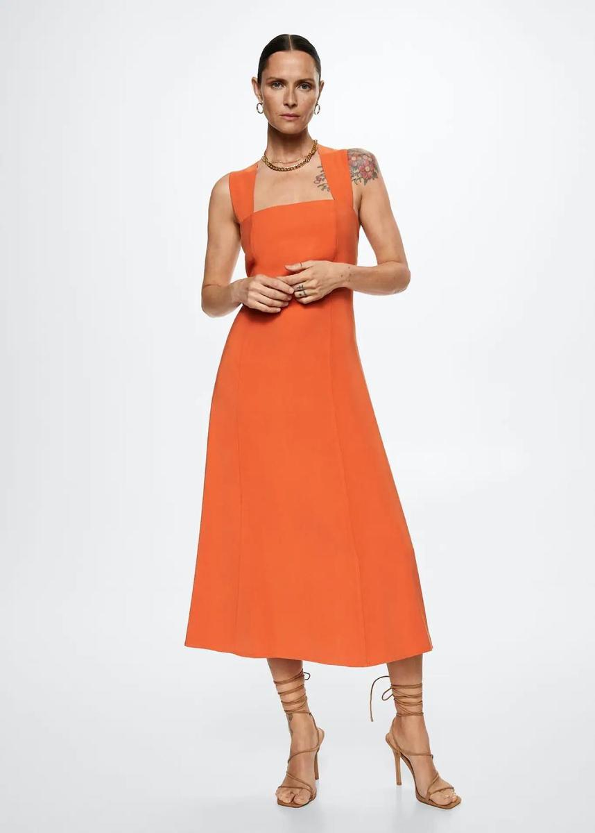 Vestido satinado naranja  Recién llegados a Zara, Mango y Massimo