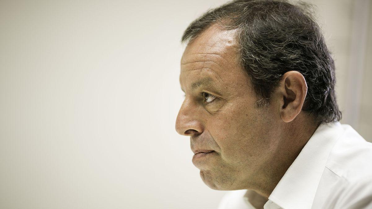 Sandro Rosell durante la entrevista concedida a EL PERIÓDICO, este lunes.