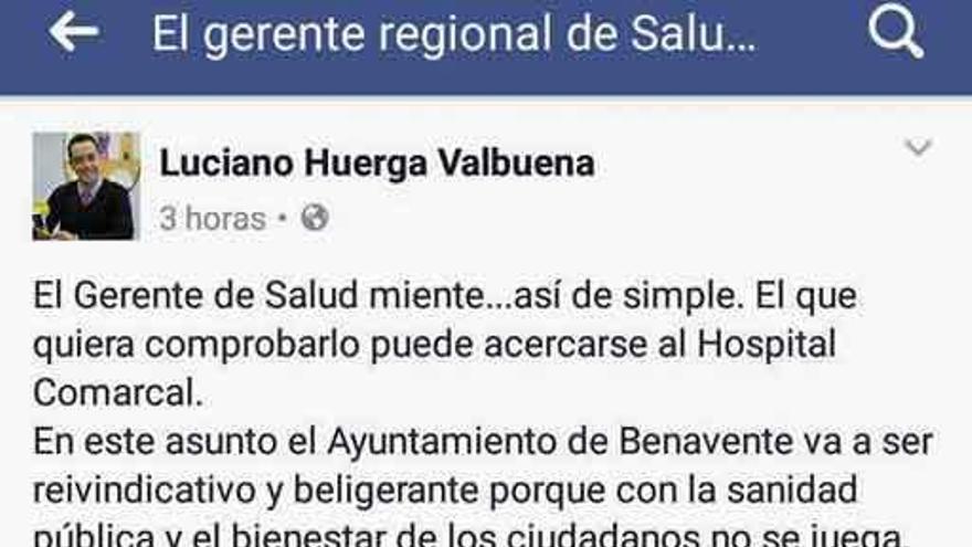 Declaraciones del alcalde en las redes sociales.