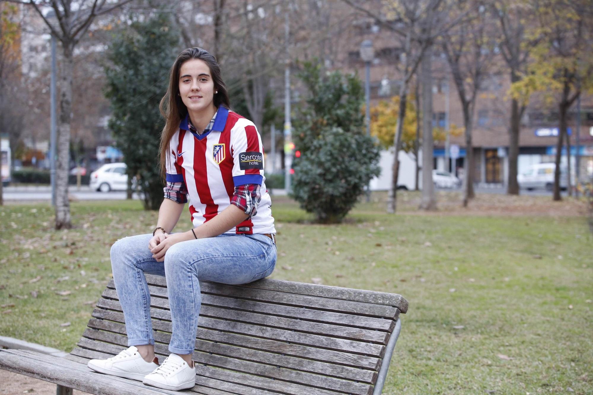 Con la camiseta del Atlético de Madrid en Córdoba (2015)