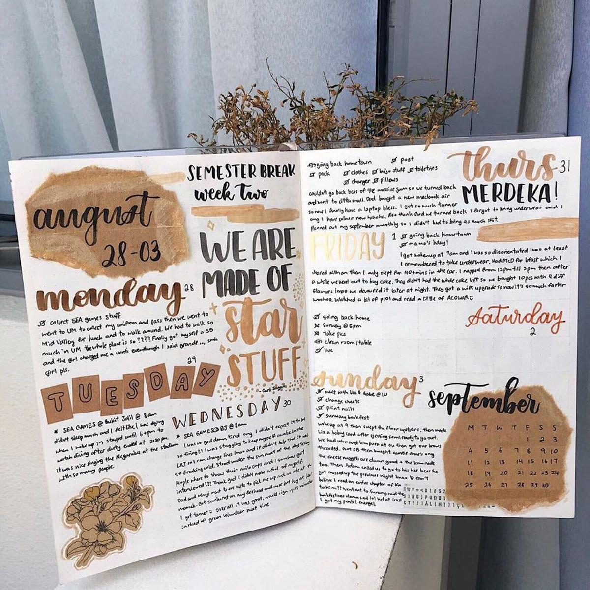 Bullet journal: la semana de un vistazo