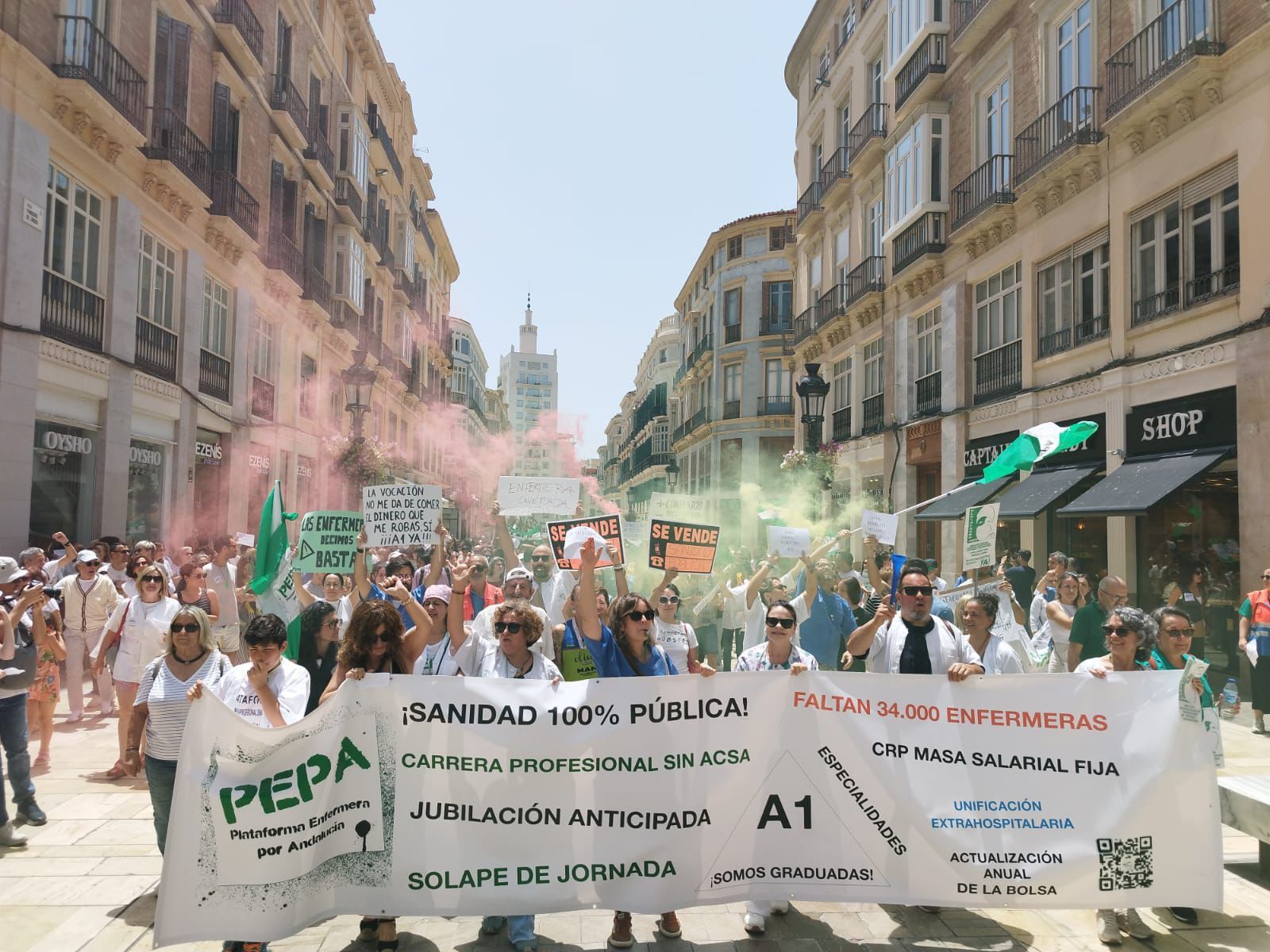 Primera manifestación de PEPA en el centro Málaga, el 26 de mayo de 2024