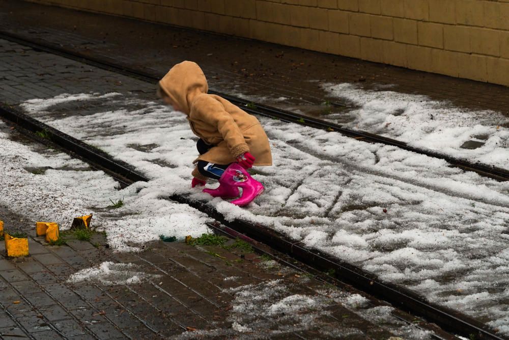 Granizo sobre Málaga.