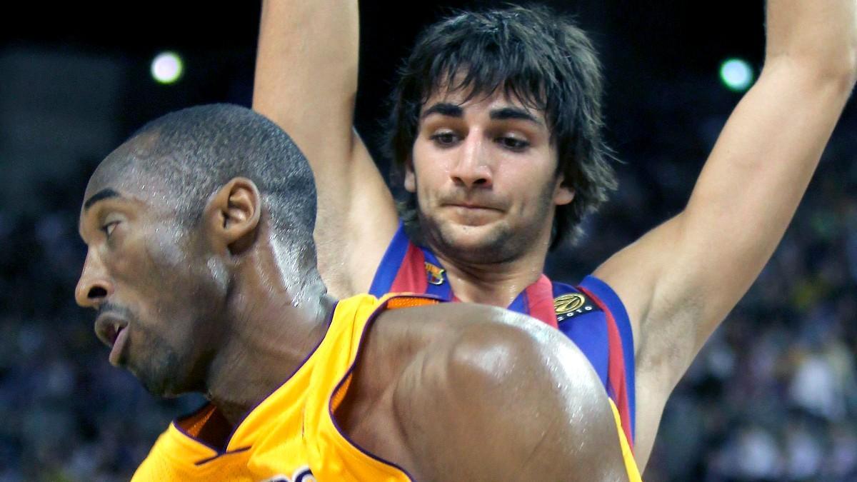Ricky Rubio y Kobe Bryant jugaron en el Sant Jordi un Barça - Lakers en 2010
