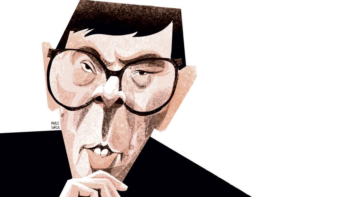 Caricatura de José Ángel Valente (1929-2000).