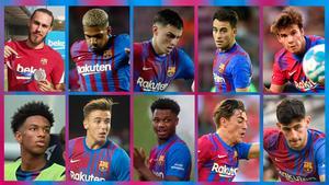 Mingueza, Araujo, Pedri, Eric García, Riqui Puig, Balde, Nico, Ansu Fati, Gavi y Demir.