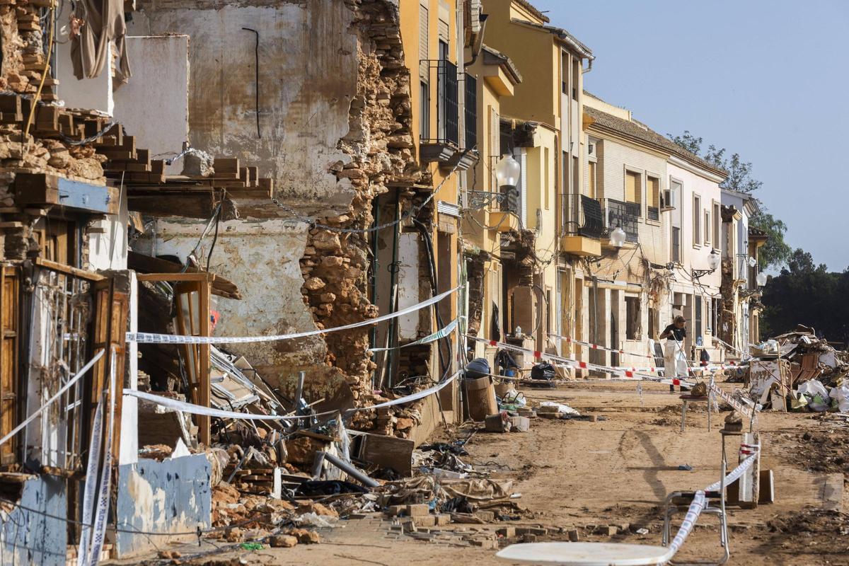 Viviendas arrasadas en Picanya, el 18 de noviembre.