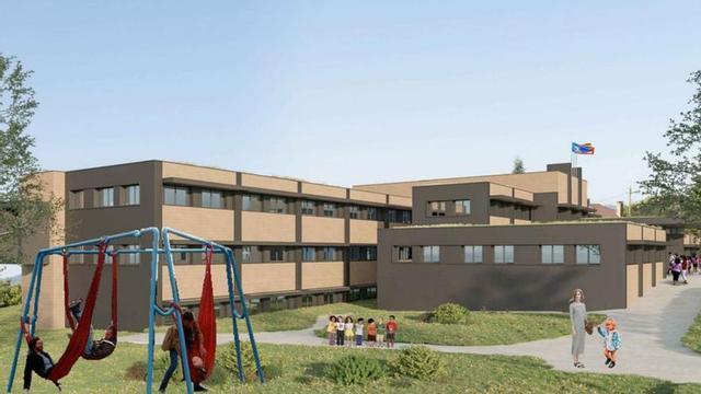Recreación del proyecto de rehabilitación del colegio de Educación Especial de Castiello de Bernueces.
